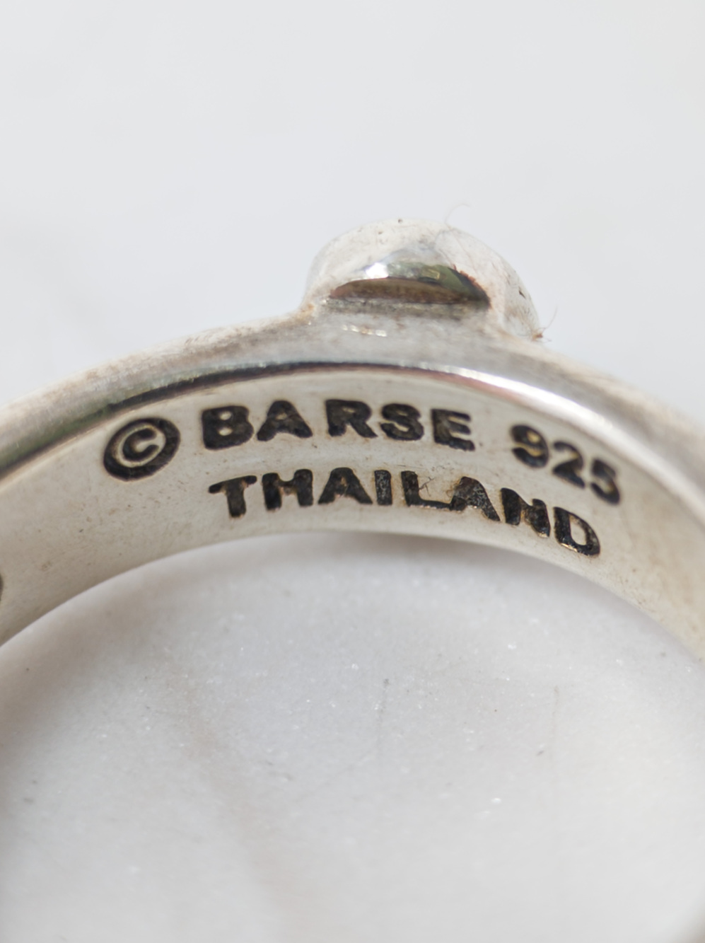 Barse 925 Sterling Silver Turquoise Scroll Ring, Sz 7.75, Handmade Thailand - Picture 12 of 16